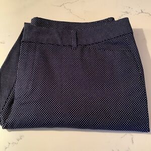 Women’s plus size navy and white polka dot pants
